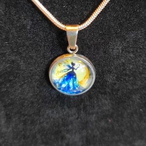 Hand Crafted Fairy Pendant 925 Sterling Silver Necklace